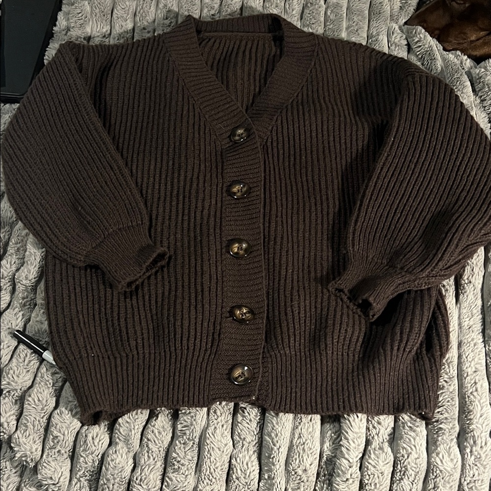 Cozy Brown Cardigan Sweater